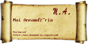 Mai Annamária névjegykártya